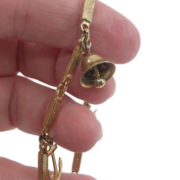 Nautical Themed Charm Bracelet Ships Wheel, Anchor - Picture 5 of 7